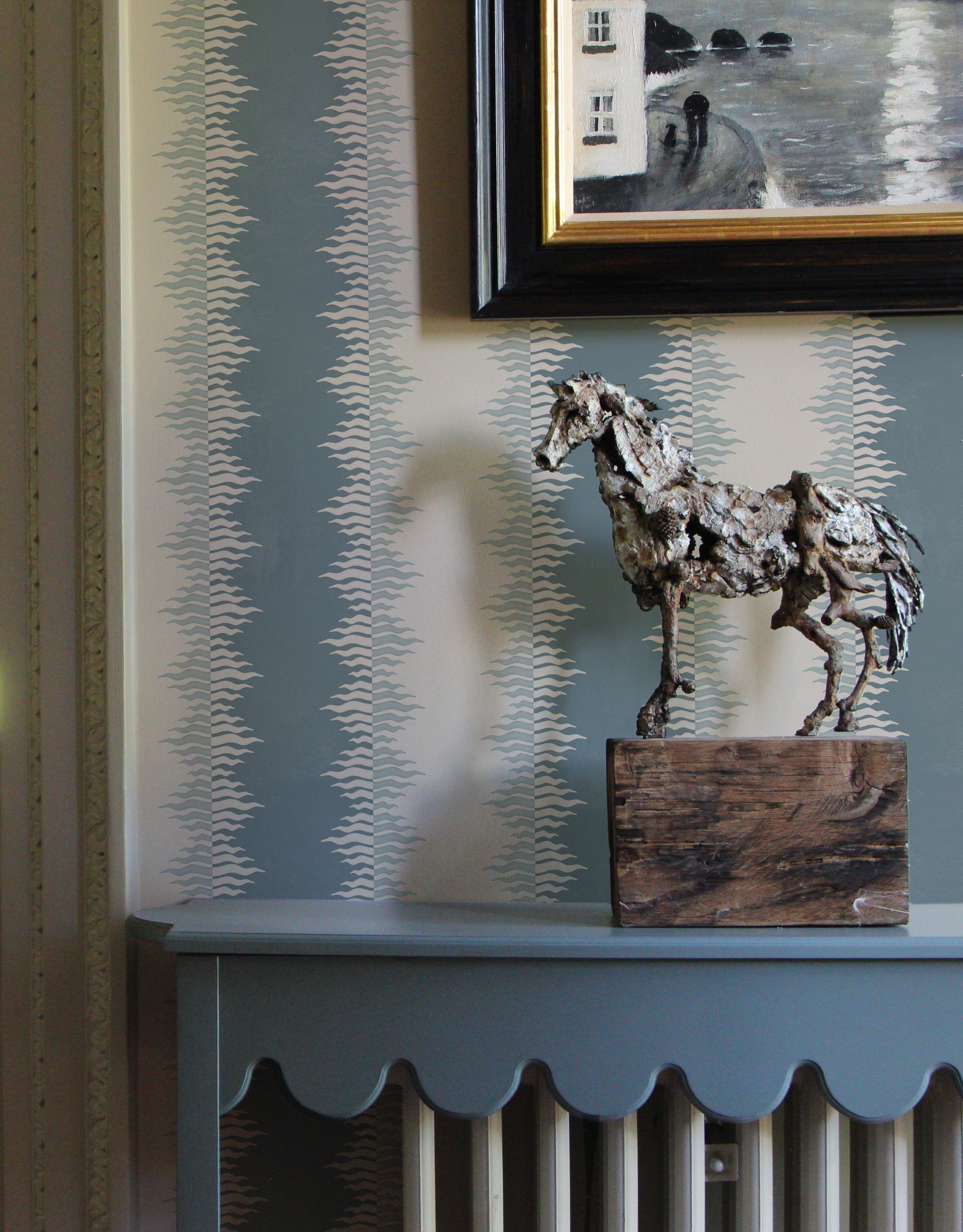 CRIMPED STRIPE // stone blue